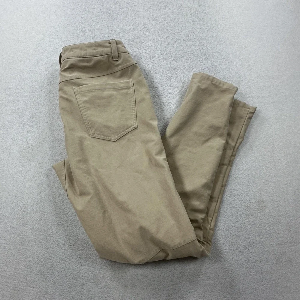 Lululemon ABC Pants Mens 31 Beige Slim Fit Utilitech Stretch Performance Golf